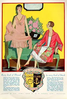 Womens Prints: Coats and Clark 1920s UK art deco threads womens cotton