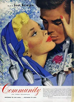 Images Dated 2008 November: Community Cutlery 1951 1950s USA kissing kisses