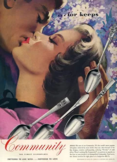 Images Dated 2008 November: Community Cutlery 1951 1950s USA kissing kisses