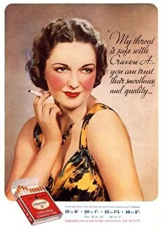 Nineteen Thirties Collection: Craven A 1937 1930s USA womens fashion cigarettes smoking