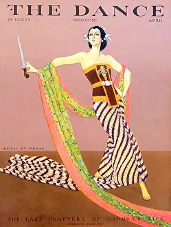 Celebrity Prints: The Dance 1929 1920s USA Ruth St Denis magazines knives maws