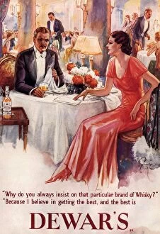 Advertisements Collection: Dewars 1930s UK whiskey alcohol dinners