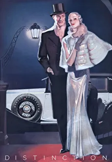 Clothes Clothing Prints: Dunlop 1933 1930s UK tyres mens womens evening wear mens