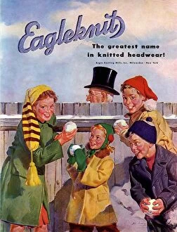 American Collection: Eagleknit 1950s USA mcitnt childrens hats Eagle Knit snowballs Knitting Mills childrens