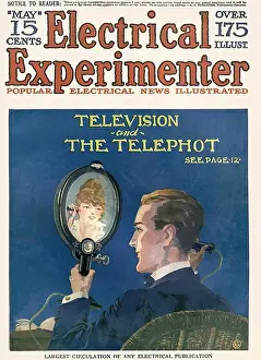 1910s Prints: Electrical Experimenter 1918 1910s USA magazines inventions phones futuristic visionsof