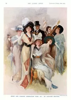 Edwardian Collection: Fashion at Ascot Races 1911 1910s UK cc royal ascot horses racing womens spectators