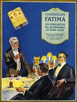 Spanish Artwork Prints: Fatima 1930s Spain cc cigars cigarillos smoking gentlemens gentlemans clubs