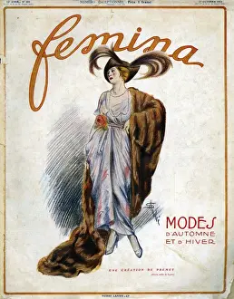 Femina 1913 1910s France cc womens fur hats dresses