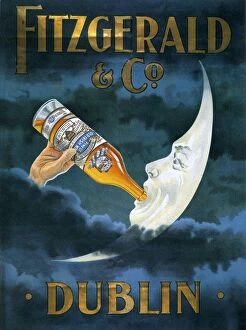 Images Dated 9th February 2010: Fitzgerald and Co 1911 1910s UK whisky alcohol whiskey advert Irish moon drinking