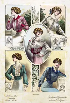 1900s Prints: French Fashion 1908 1900s France cc womens portraits