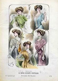 Nineteen Hundreds Collection: French Fashion 1908 1900s Spain cc womens portraits