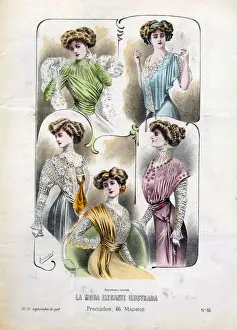 1900s Prints: French Fashion 1908 1900s Spain cc womens portraits