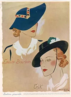Hats 1936 1930s France cc womens hats portraits
