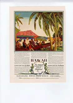 Vacations Prints: Hawaii 1928 1920s USA cc holidays tourism