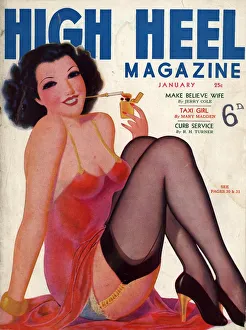 Clothes Clothing Prints: High Heel 1930s USA shoes stockings pin-ups glamour womens portraits magazines nylons