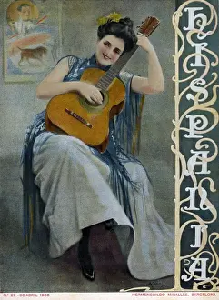 1900s Prints: Hispania 1900 1900s Spain cc magazines guitars playing instruments musical