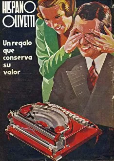 Nineteen Thirties Collection: Hispano Olivetti 1935 1930s Spain cc typewriters presents gifts humour surprise