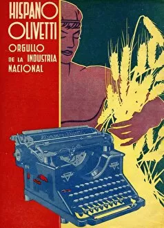 Nineteen Thirties Collection: Hispano Olivetti 1936 1930s Spain cc typewriters