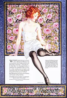 Framed Print : Holeproof Hosiery 1920s USA womens stockings nylons Framed Print : Holeproof Hosiery 1920s USA womens stockings nylons