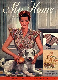 My Home 1947 1940s UK housewives dogs housewife magazines clothing clothes