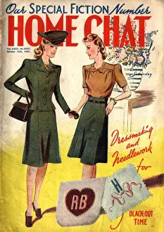 Home Chat 1940s UK women at war make do and mend fashion womens suits dressmaking
