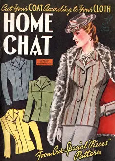 Clothes Clothing Prints: Home Chat 1940s UK women at war womens suits magazines
