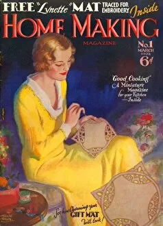 Images Dated 12th May 2006: Home Making 1932 1930s UK housewives housewife sewing first issue magazines