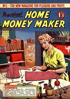 Images Dated 18th November 2003: Home Money Maker 1950s UK get rich quick schemes working at home lamps lampshades