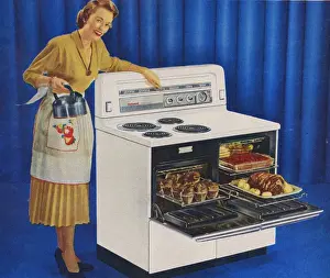 Hotpoint 1950s UK cookers cooking housewife housewives woman women kitchens