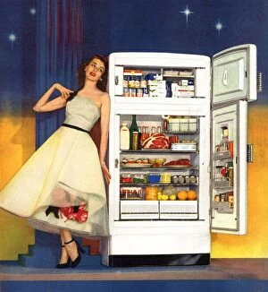 Advertise Collection: Hotpoint 1951 1950s USA fridges housewives housewife appliances refridgerators refrigerators