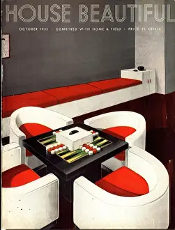 House Beautiful 1930s USA furniture backgammon board games magazines interiors