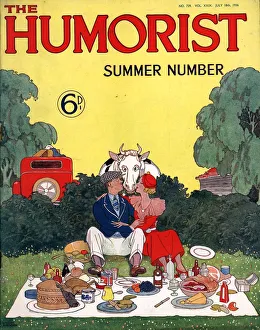 British Prints: The Humorist 1936 1930s UK picnics courting couples bulls magazines