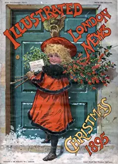 1800s Prints: Illustrated London News 1890s UK holly children magazines