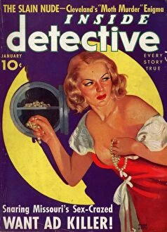 Images Dated 3rd March 2006: Inside Detectives 1930s USA pulp fiction magazines
