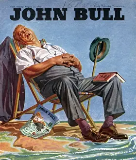 John Bull 1946 1940s UK holidays sleep sleeping beaches deck chairs magazines
