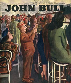 John Bull Prints: John Bull 1946 1940s UK pubs bars alcoholic short men queues magazines