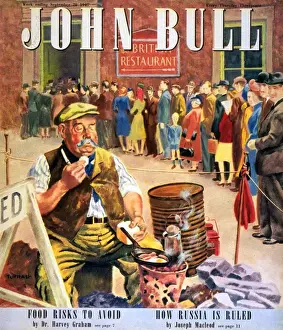 John Bull 1947 1940s UK breakfast cooking fry-up eating food bacon and eggs restaurants