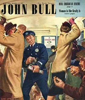 John Bull Prints: John Bull 1947 1940s UK buses bus conductors rush hour routemasters magazines