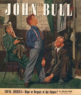 1940's Collection: John Bull 1947 1940s UK mothers sons tailors tailoring shopping magazines clothing