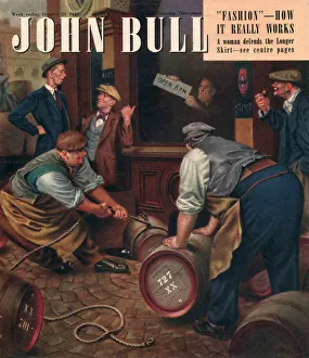 1940s Prints: John Bull 1947 1940s UK pubs locals barrels alcoholic magazines