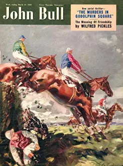 John Bull 1947 1940s UK riding horses horse racing magazines