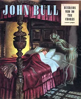 John Bull 1947 1940s UK sleep four poster beds ghosts haunted houses magazines sleeping