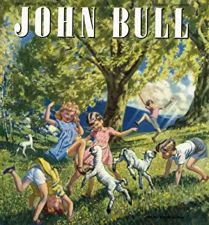 British Prints: John Bull 1947 1940s UK spring lambs magazines springtime