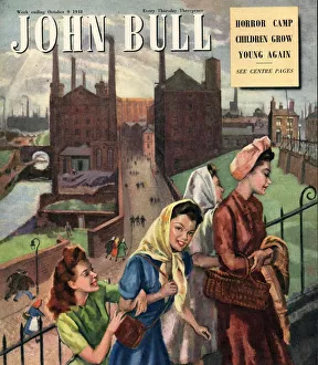 Images Dated 2004: John Bull 1948 1940s UK factory, factories, woman at work magazines