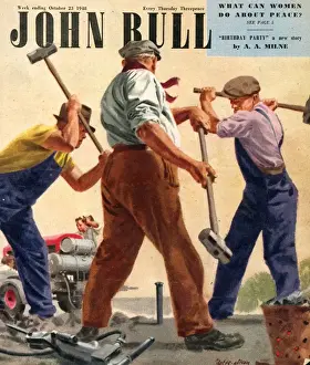 John Bull 1948 1940s UK navvies road builders workmen workman