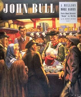 Images Dated 31st July 2008: John Bull 1948 1940s UK restaurants stalls cafes drinks tea magazines