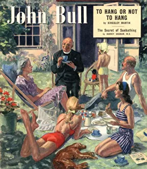 John Bull 1949 1940s UK vicars tea priests gardening picnics children magazines John Bull 1949 1940s UK vicars tea priests gardening picnics children magazines