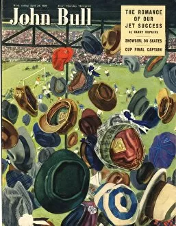 Images Dated 24th April 2004: John Bull 1950 1950s UK football hats magazines