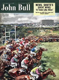 Sports Prints: John Bull 1950 1950s UK horses racing ascot magazines