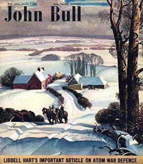 Images Dated 15th November 2004: John Bull 1950 1950s UK winter snow snow ice riding horses magazines